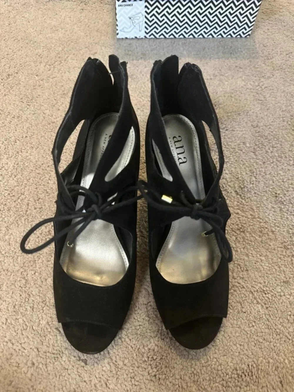 Black Lace Up Heel- ANA Chance